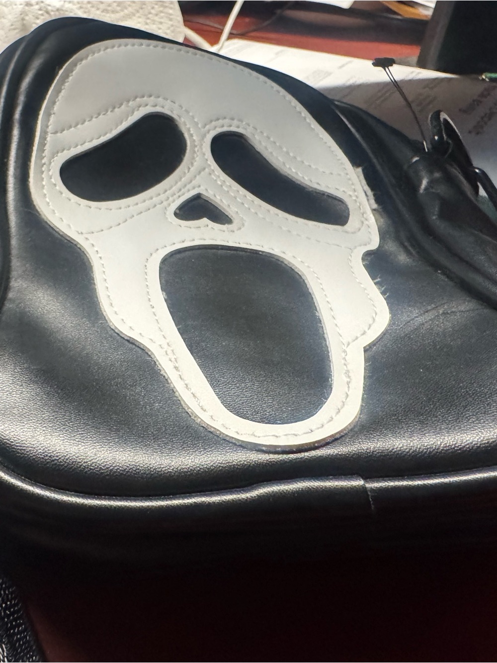 Black Faux Leather unisex “Scream” Ghost face bag